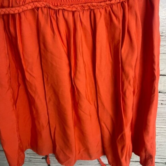 Tommy Hilfiger Orange Bubble Mini Skirt with Ruched Tie Front size medium - Picture 5 of 6